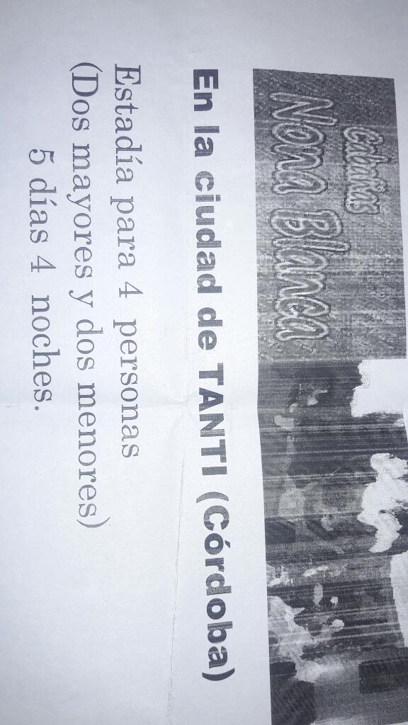 Estadía en cabañas en TANTI