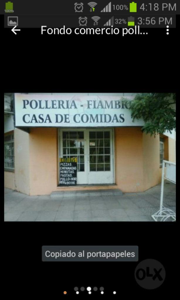 Fondo comercio casa de comidas..polleriafiambreria almacen