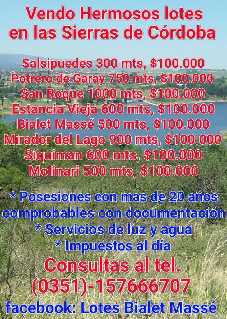 Vendo lotes en las Sierras de