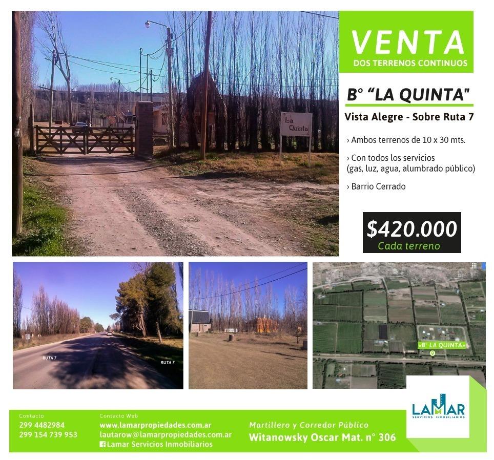 Vendo Terreno 300 m2 ~ B° La Quinta Vista Alegre