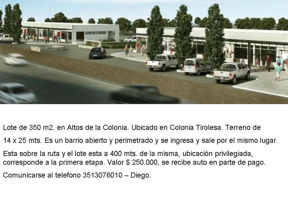 LOTE EN COLONIA TIROLESA