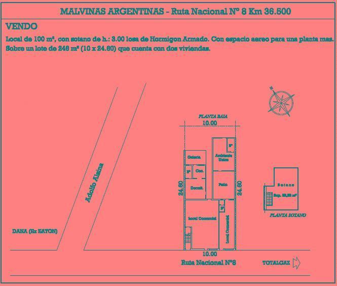 Lote Local Vivienda en Malvinas Argentinas Ruta 8 Km 36.500