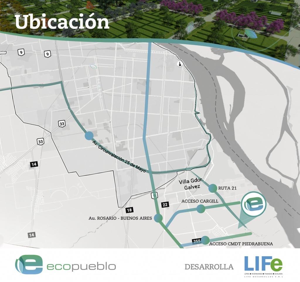 ECOpueblo! Barrio Abierto Residencial ECOSustentable!♻ en Alvear sobre ruta 21! ♻