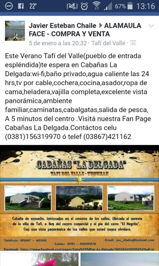 Cabañas en Tafi Del Valle