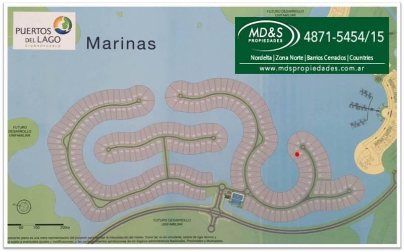 Lindisimo lote con orientacion norte al lago Puertos / barrio Marinas