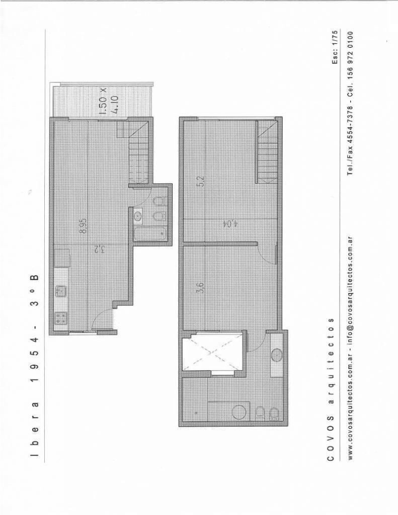 Departamento de 3 ambientes en Nuñez