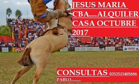 JESUS MARIA CBA ...ALQUILERES DE CASA PARA OCTUBRE 2017