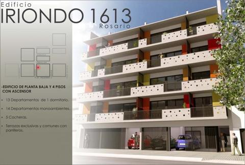 Iriondo 1613. Departamentos monoambientes desde 25m2 hasta 62m2. Cocheras disponibles. Entrega Marzo 2018