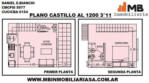 Chacarita venta en pozo 2 amb.c/terraza Castillo al1200 3°11