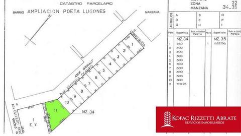 POETA LUGONES VENTA LOTE 716 M2