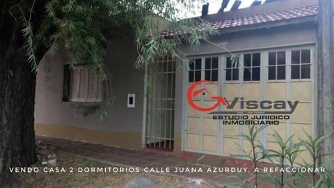 VENDO CASA 2 DORMITORIOS, COCHERA. A REFACCIONAR