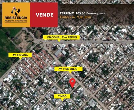 SE VENDE Terreno en Barranqueras